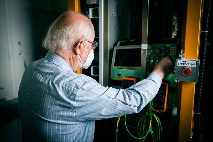 Henryk Piekarz of Fermilab’s Accelerator Division controls the flow of cryogens in the high-temperature superconductor magnet prototype. Image: Ryan Postel, Fermilab