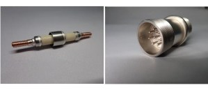 Images--Left: Current input terminal (100A compatible, size: outermost metal diameter Φ16mm x length 94mm) Right: MS-8 pin terminal (Maximum 110A, size: metal outer diameter Φ41mm x length 72.5mm)