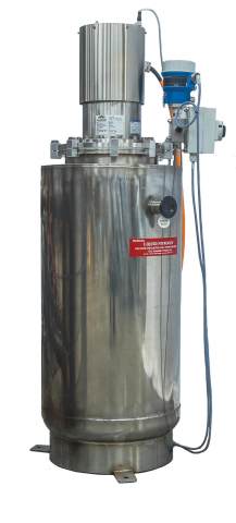 The pump can be supplied with its own dedicated cryostat with a vacuum insulated in- and outlet connection.