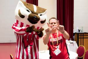 Lance Cooley showing his school spirit . Image: Tom Nicol