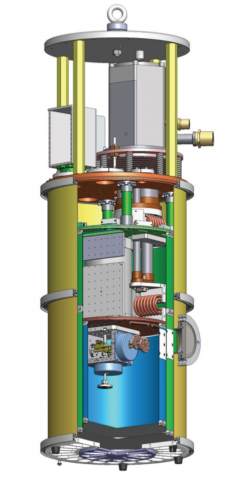 Section view of HPD's Model 103 ADR Cryostat. The Model 103 is one of a family of commercially available ADR cryostats.