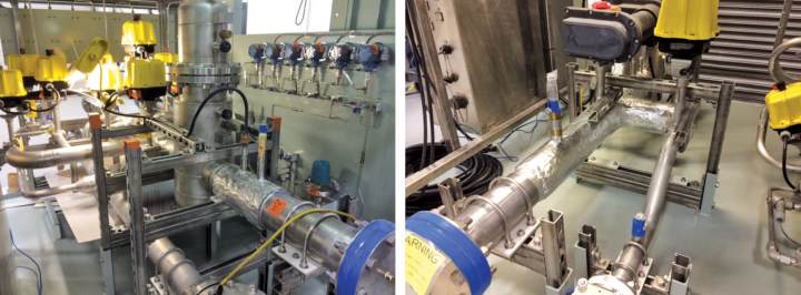 Completed LCX installation on a valve skid for a cryofuel servicing system for LNG service